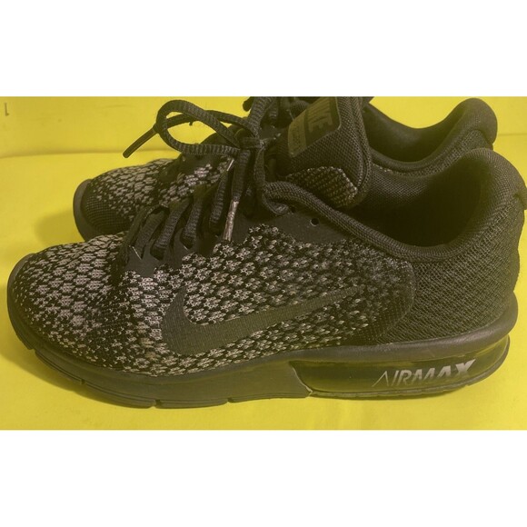 Size 8 - Nike Air Max Sequent 2 Metallic Hematite Woman Clean Black Silver - Picture 5 of 7
